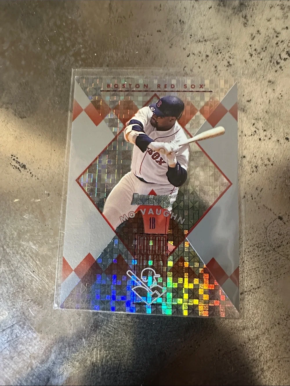 Boston Red Sox Holographic Trading Card - Red, White donruss power alley Mo Vaug